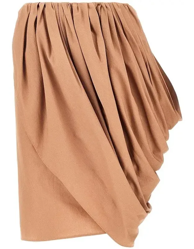 Draped Poplin Skirt