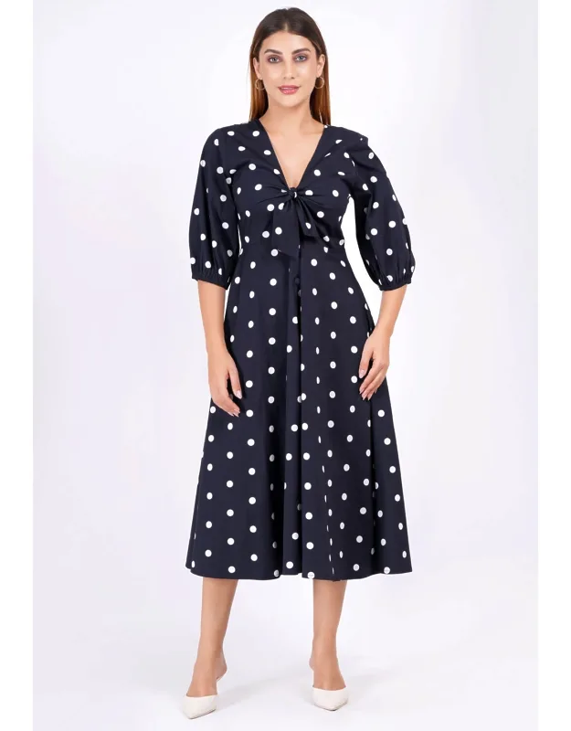 Adriana Tie-front Midi Dress