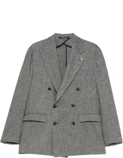 Herringbone Double-breasted Blazer