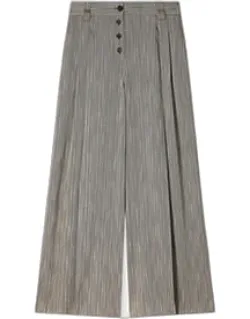 Wide-leg Pleated Trousers