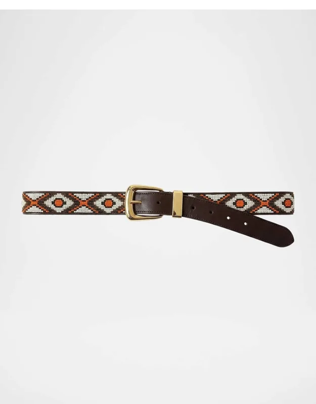 Beaded Leather Belt