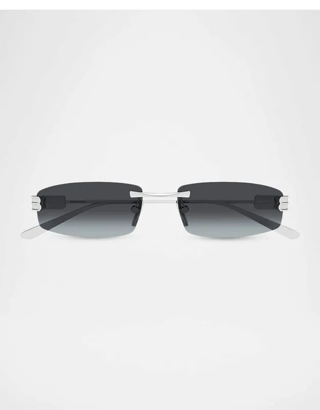 Rimless Bb Metal Rectangle Sunglasses
