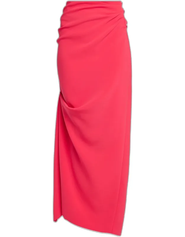 Asymmetric Drape Midi Skirt