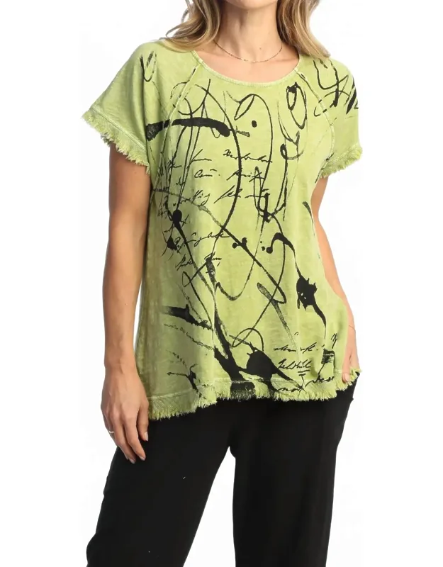 Scrolls Mineral Washed Gauze & Cotton Top