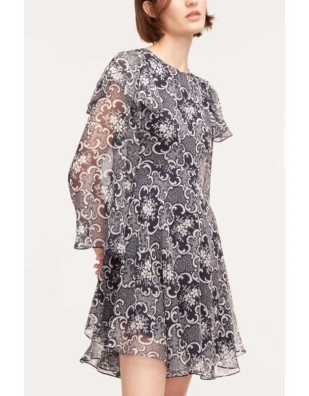 Ruffle Silk Dress