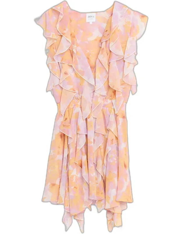 Ruffled Floral Mini Dress