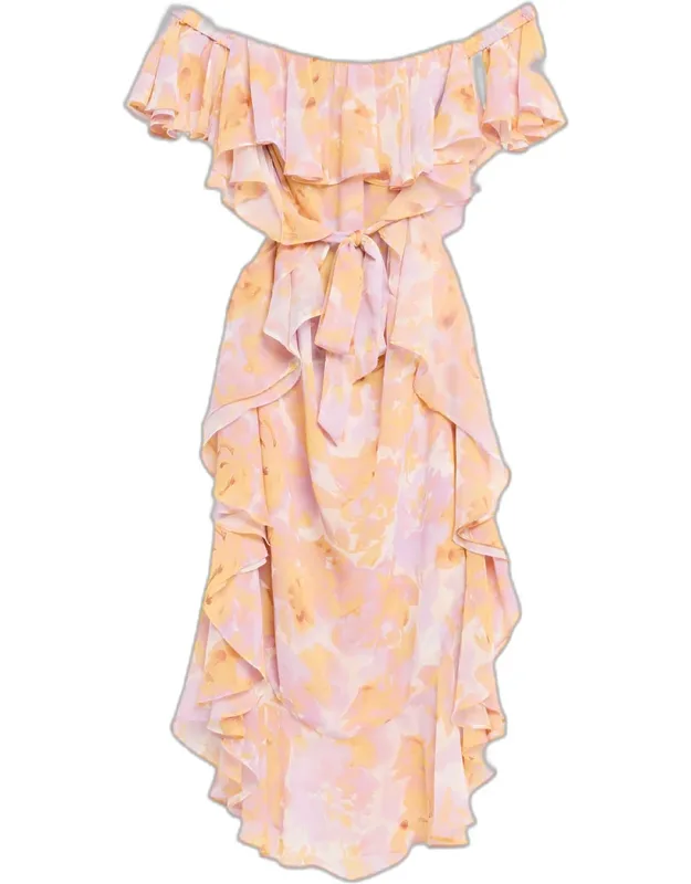 Floral Off-shoulder Maxi Dress