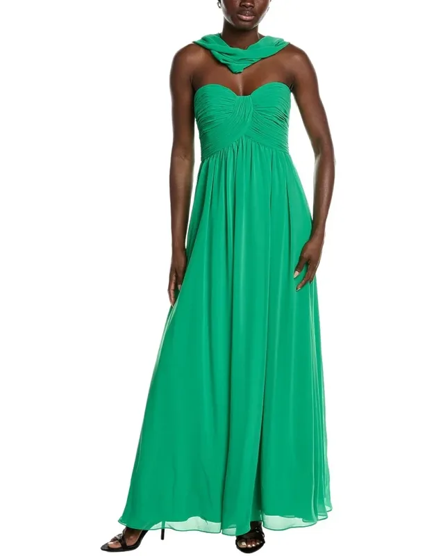 Scarf Strapless Gown