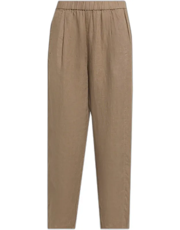 Cropped Organic Linen Lantern Pants