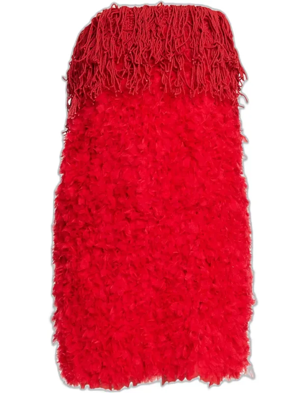 Fringe Textured Tulle Mini Dress