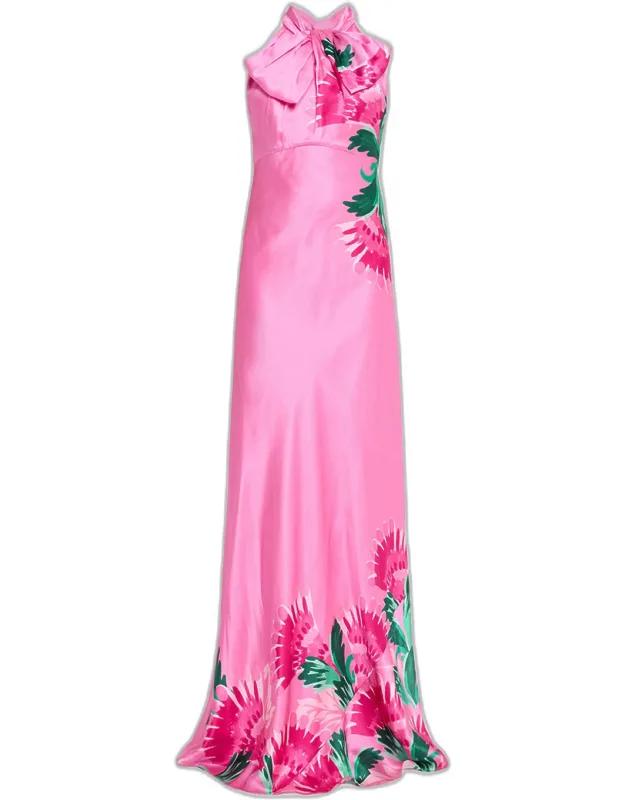 Tie-neck Maxi Dress