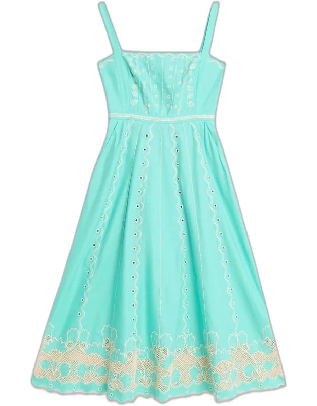 Embroidered Midi Dress