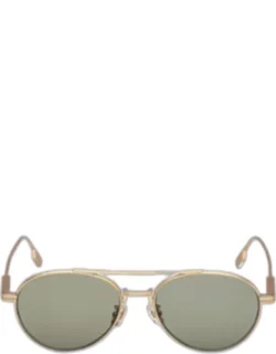 Double-bridge Titanium Round Sunglasses