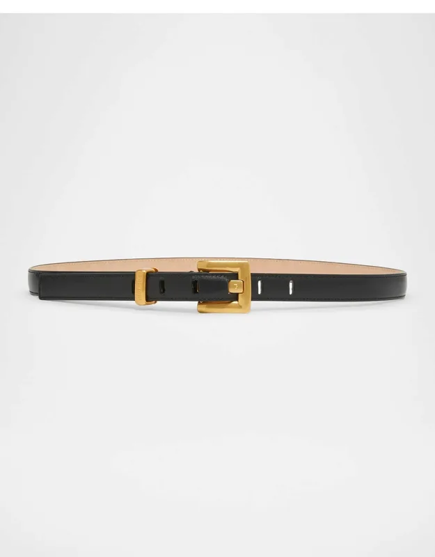 Anthem Calfskin Leather Belt With Gold-tone Buckle