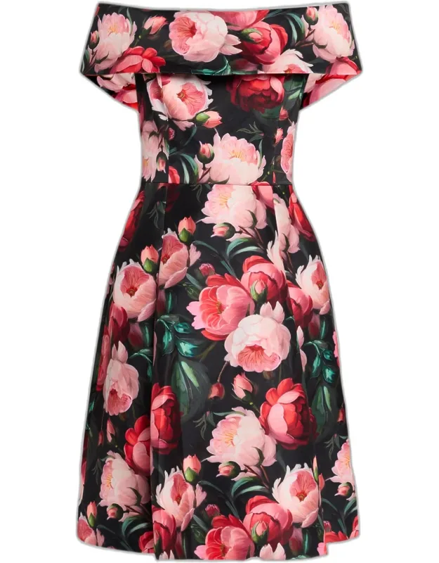 Off-shoulder Floral Dress