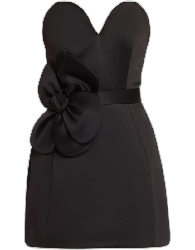 Satin Daisy Belted Dress