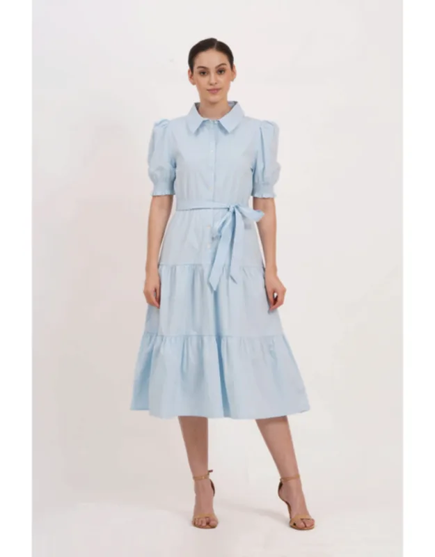 Puff Sleeve Shirt Dress