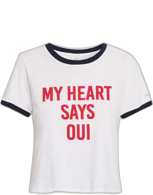 Heart Says Oui Ringer T-shirt