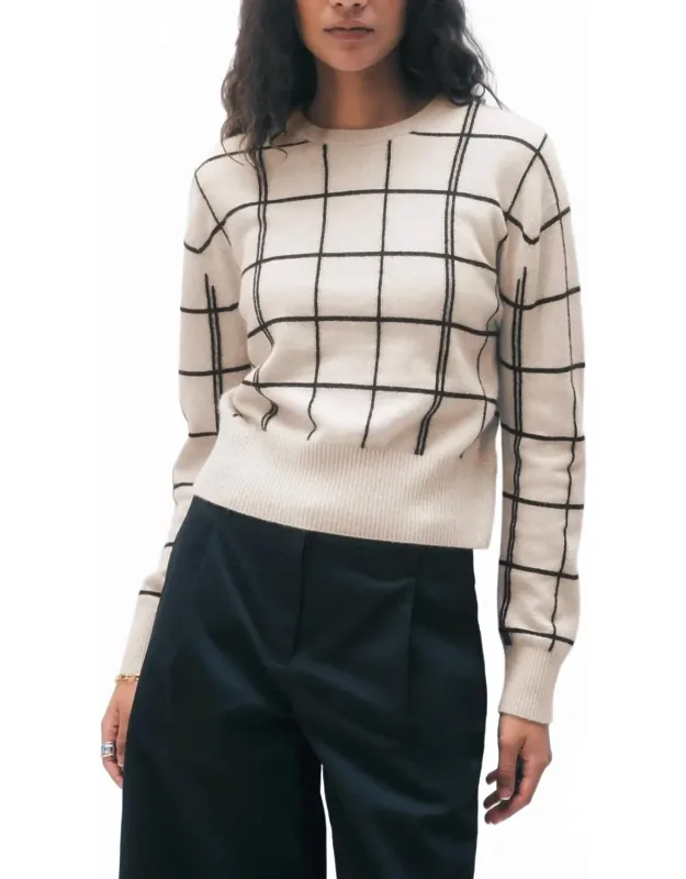 Windowpane Crewneck Sweater