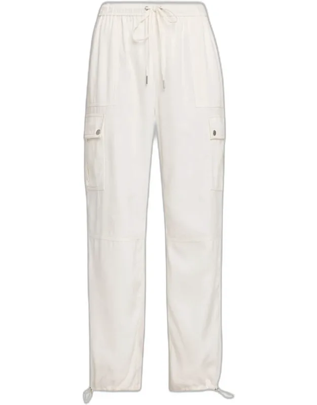 Linen-blend Drawstring Cargo Pants