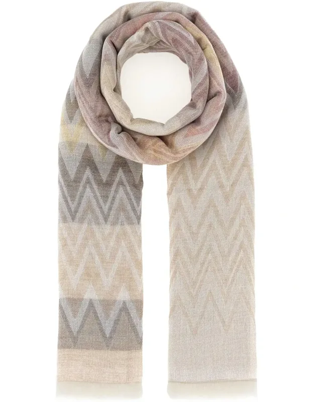 Embroidered Cotton Blend Scarf