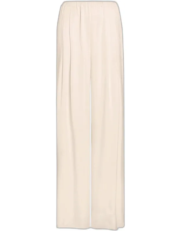 Crepe Side-slit Pants