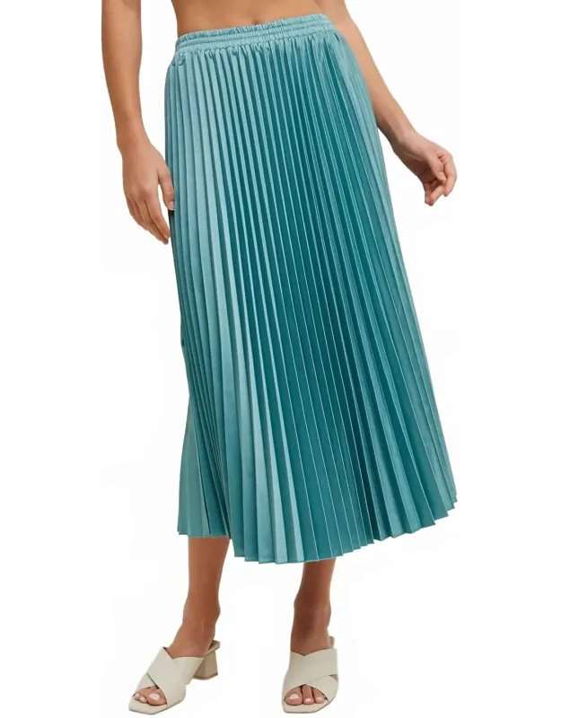 Dream Coastal Pleated Midi Skirt