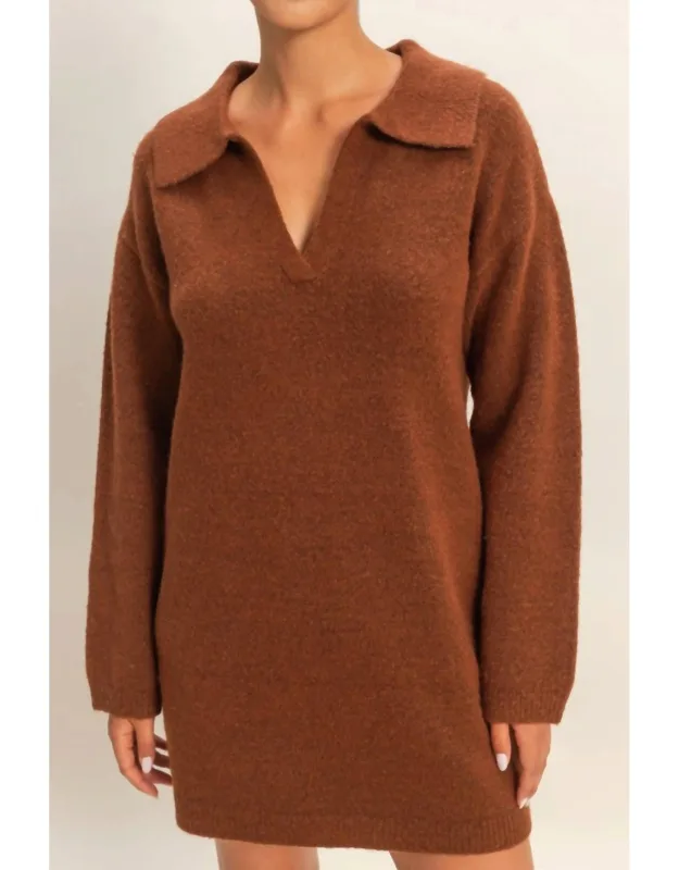 Polo Long Sleeve Sweater Dress