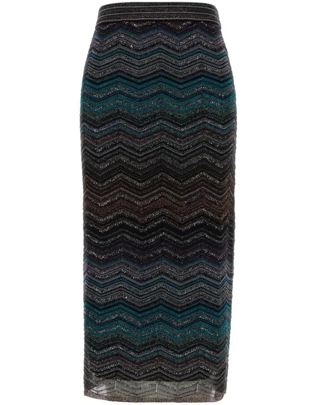 Embroidered Viscose Blend Skirt