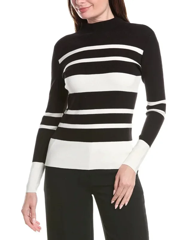 Mock Neck Stripe Sweater