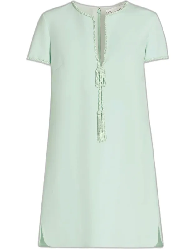 Beaded Short-sleeve Mini Dress