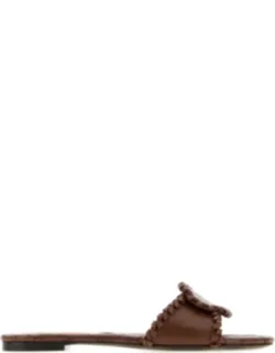 Chocolate Leather Slippers