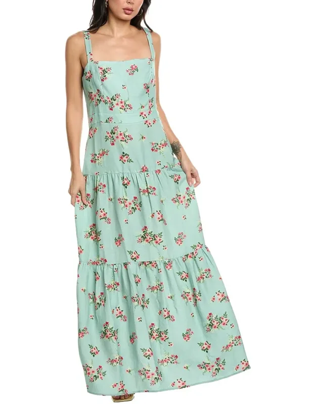 Sleeveless Linen-blend Maxi Dress
