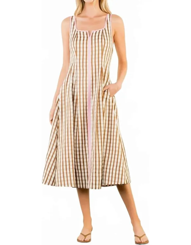 Gingham Midi Dress