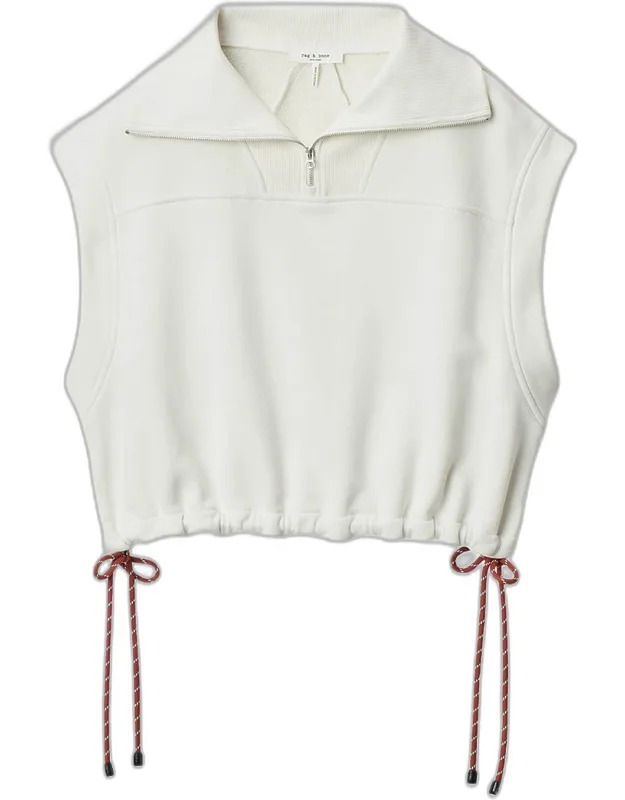 Vintage Terry Half-zip Sleeveless Sweatshirt