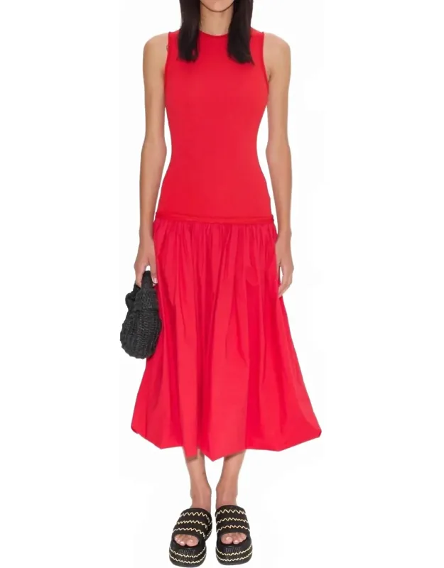 Yanez Poplin Combo Dress