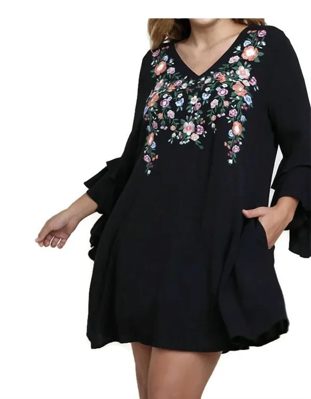 Layered Ruffle Sleeve Mini Dress