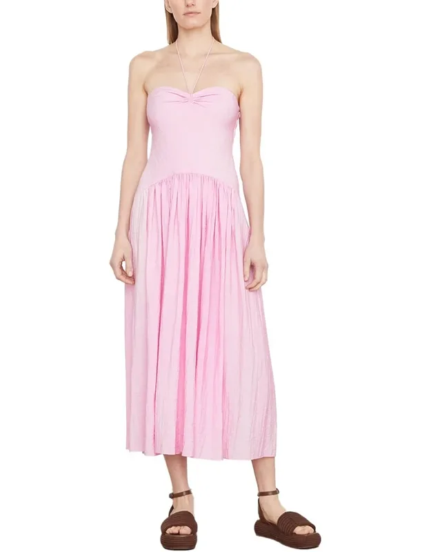 Ruched Halter Neck Dress