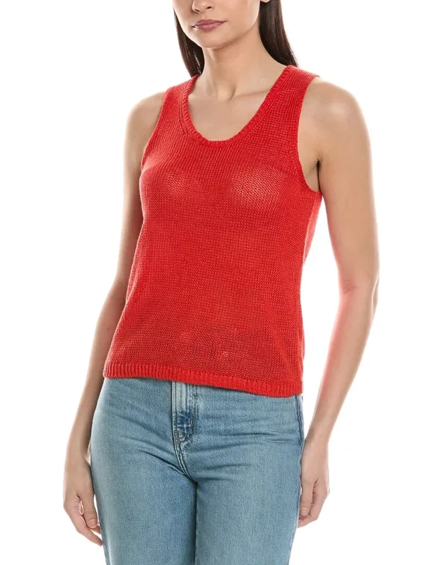 Beachy Tank With Open Knit And Scoop Neck