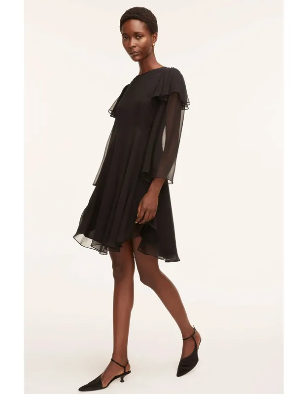 Ruffle Silk Chiffon Dress