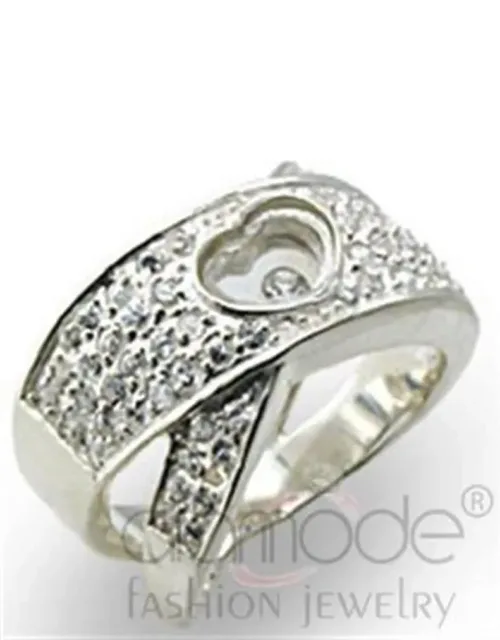 High-polished 925 Sterling Silver Ring With Top Grade Crystal, Center Stone Size - 7.5 Mm