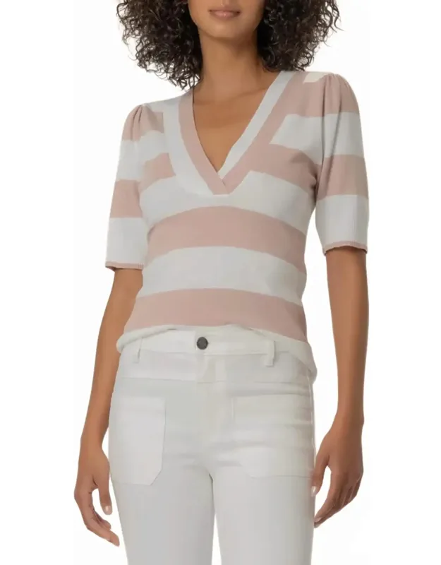 Striped V-neck Sweater