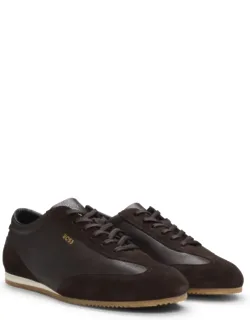 Leather Sneakers With Suede Trims