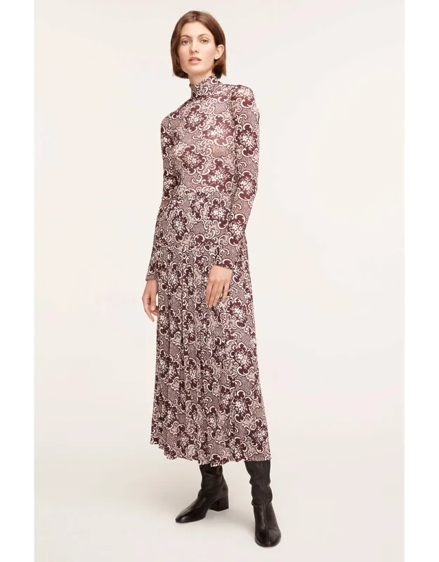 Fleur Pleated Mock Neck Dress