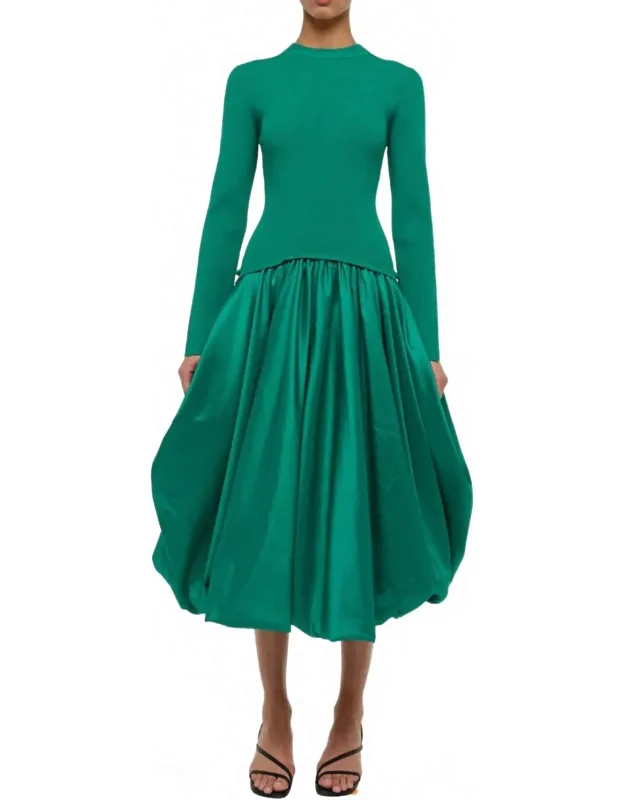 Taffeta Knit Midi Dress