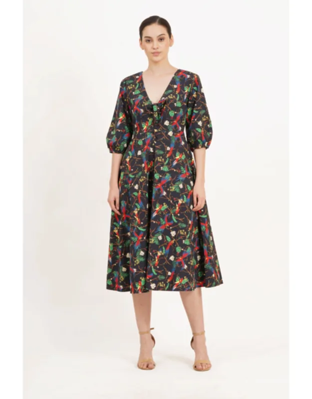 Tie-front Midi Dress