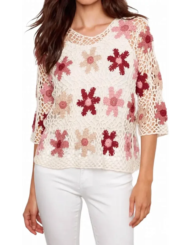 Floral Crochet Sweater