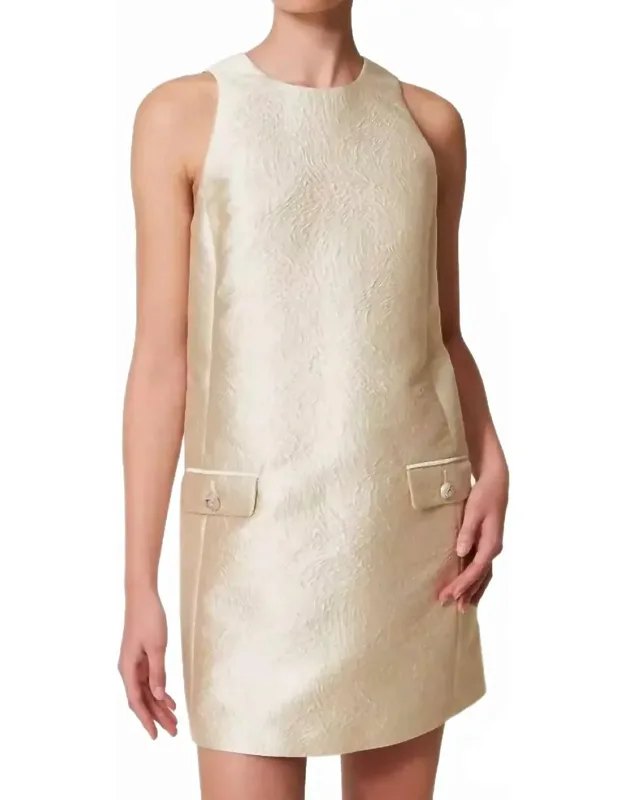 Brocade Jacquard Halter Dress