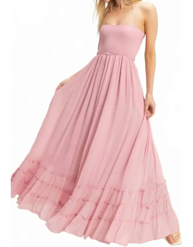Smocked Halter Maxi Dress