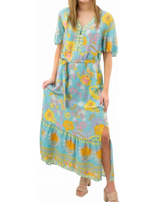 Floral V-neck Midi Dress